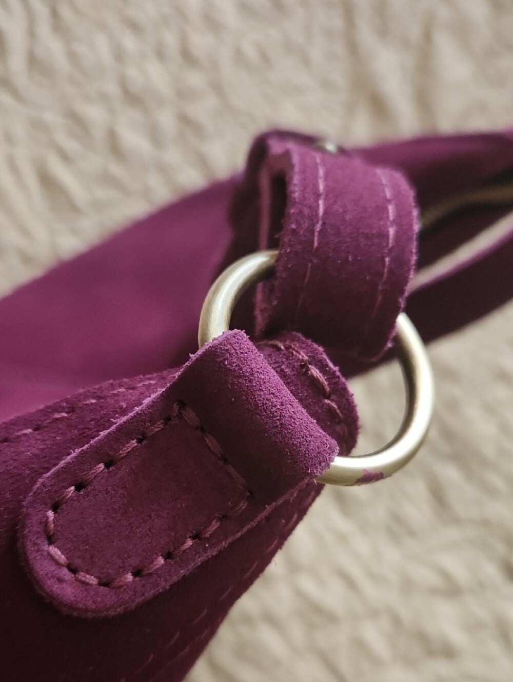 Portland Leather Purple Crescent Shoulder Bag size small - Picture 5 of 11